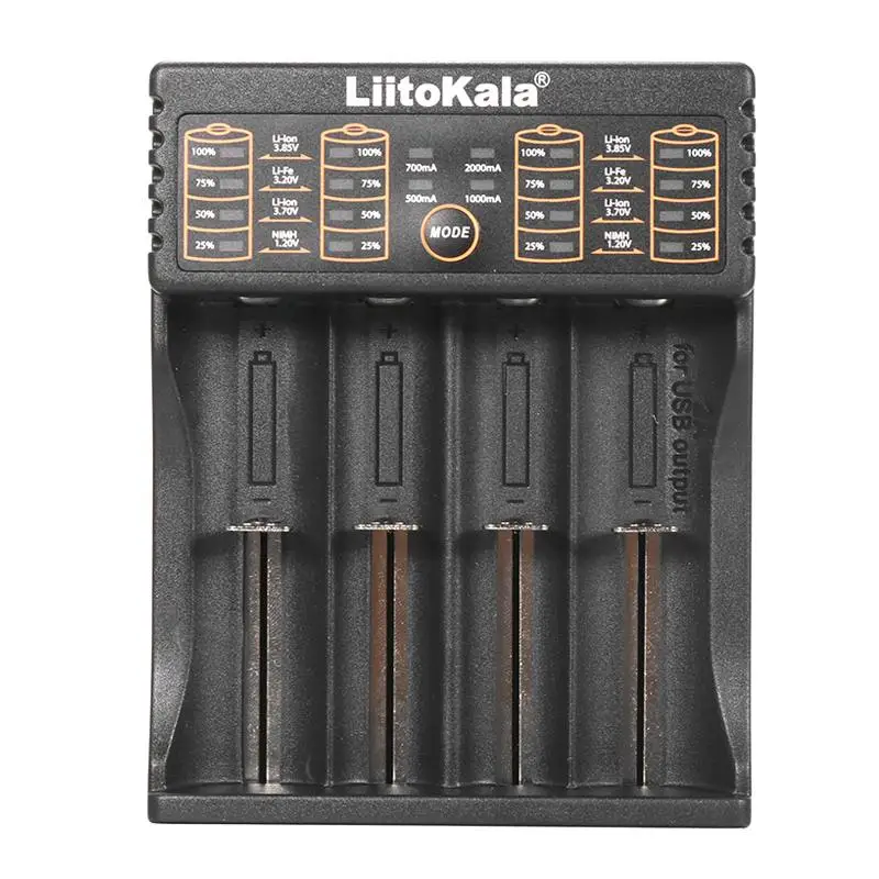 Liitokala Lii-402 Micro USB DC 5 В 2A 4 слота 18650/26650/16340/14500 Зарядное устройство литиевый NiMH аккумулятор для 3,7 в AA AAA SC