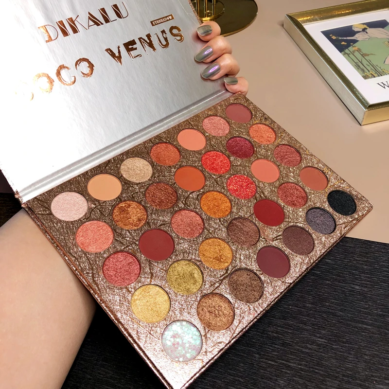 35 цветов Maquillage мерцающие матовые тени для век палитра макияжа пигментированные