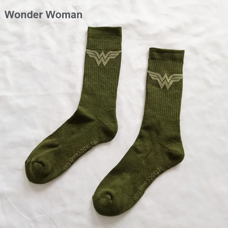 Wonder Woman Мужские носки гольфы с героями комиксов Marvel, Каратель, Бэтмен, Человек-паук, Супермен, Халк, Капитан Америка - Цвет: Wonder Woman