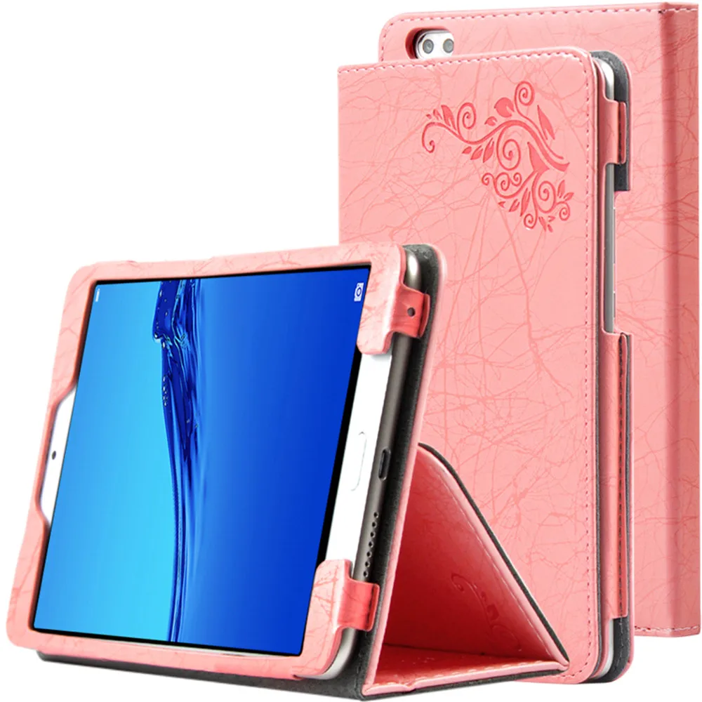 Чехол книжка из искусственной кожи с однотонным принтом для Huawei Honor WaterPlay HDL W09 Al00 8