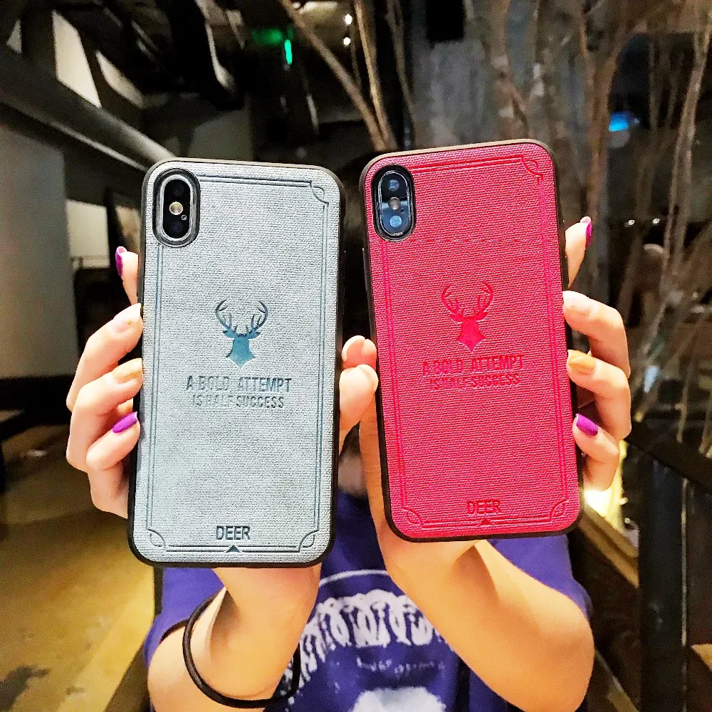 Luxury Deer case for iPhone 7 Retro Colorful Frosted Soft Silicone cover apple iPhones 6 6s 6plus 7plus 8 8plus Funda |