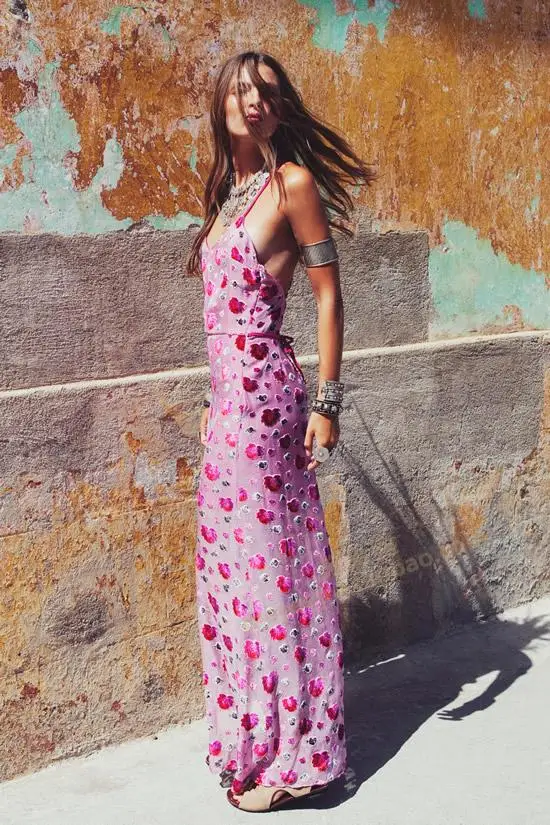 Роскошное Женское Платье макси с цветочным принтом|maxi dress|cami dressspaghetti strap dress |