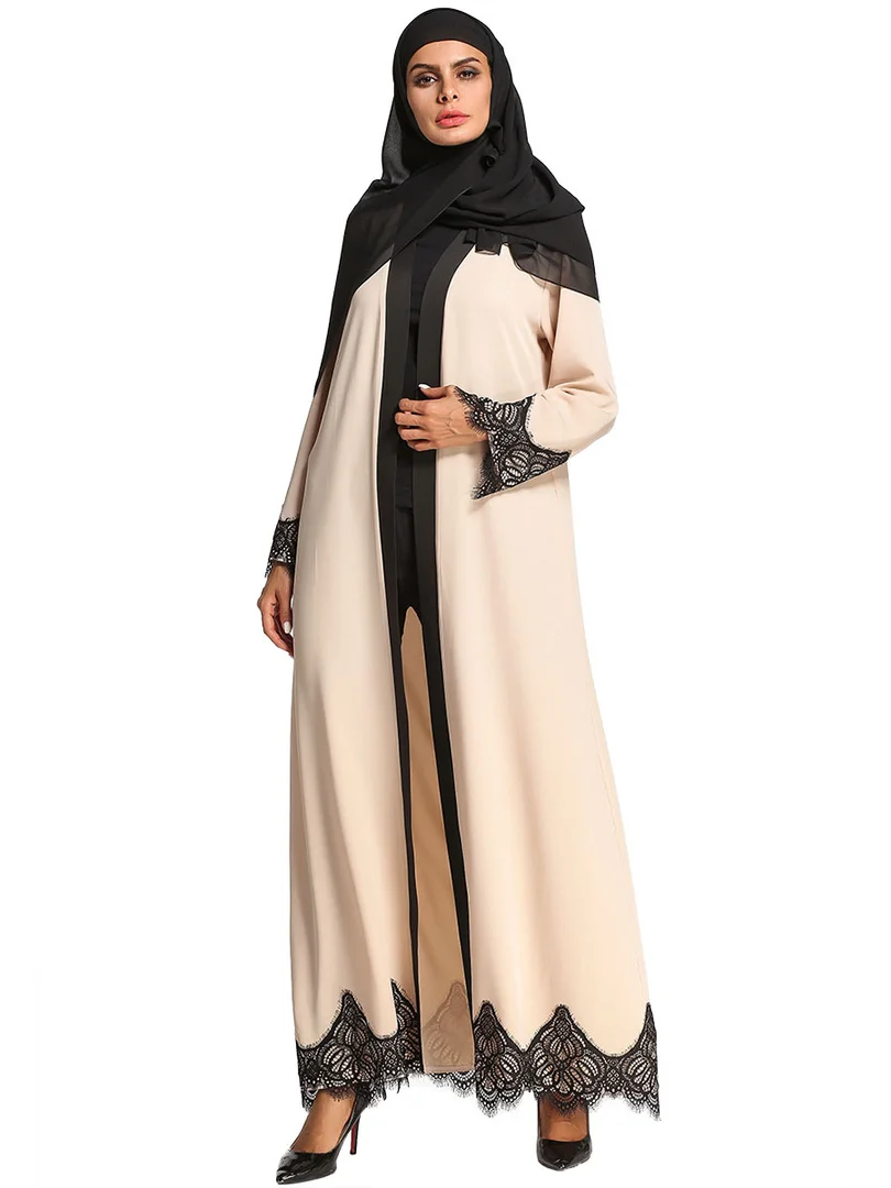 Оптовая Продажа взрослых кружевной стеганый шифоновый Abayas 2018 натуральная
