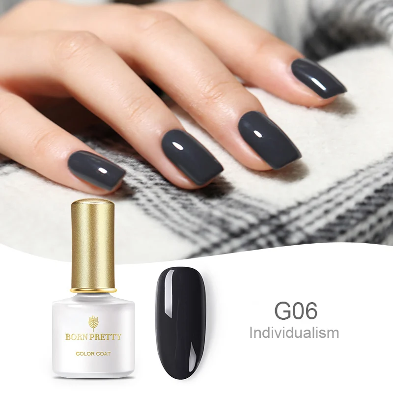BP-G06 BORN PRETTY серый серия чистый цвет ногтей гель лак 6 мл замочить от УФ лак - Цвет: BP-G06