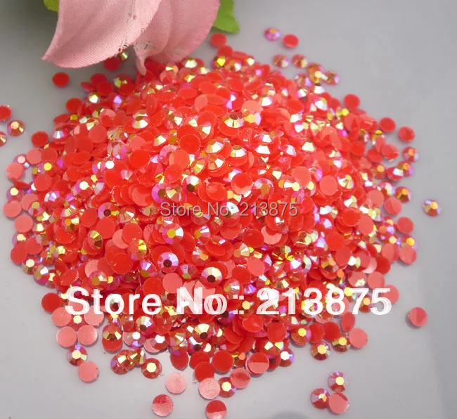 

Wholesale large quantity 30000pcs Red Magic color AB jelly 5mm resin rhinestones Mobile phone stick drill SS20