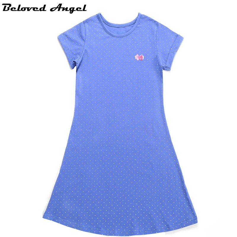 100%Cotton Children Toddler Girls Dress Beach Summer 2019 Casual Princess Teenage Kids Girl bebe Vestido Party Wear 1-13T | Детская