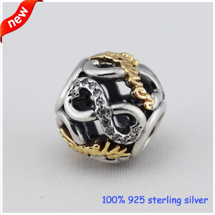 Подходят для браслетов Pandora ажурные серебряные бусины infinity летние стильные