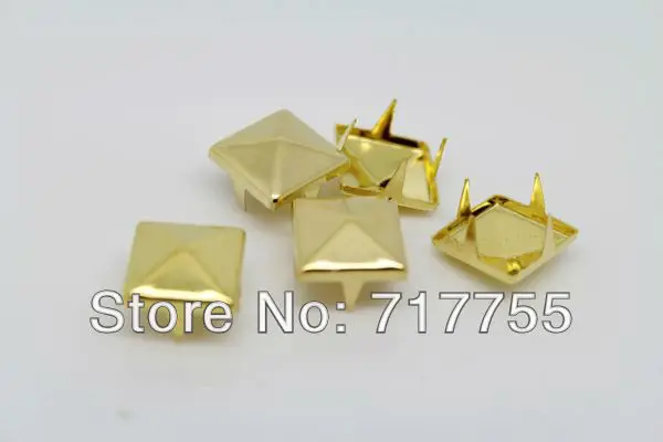 Модный Металлический Шип 9 мм золотые заклепки Пирамида Панк Рок Байкер воротник