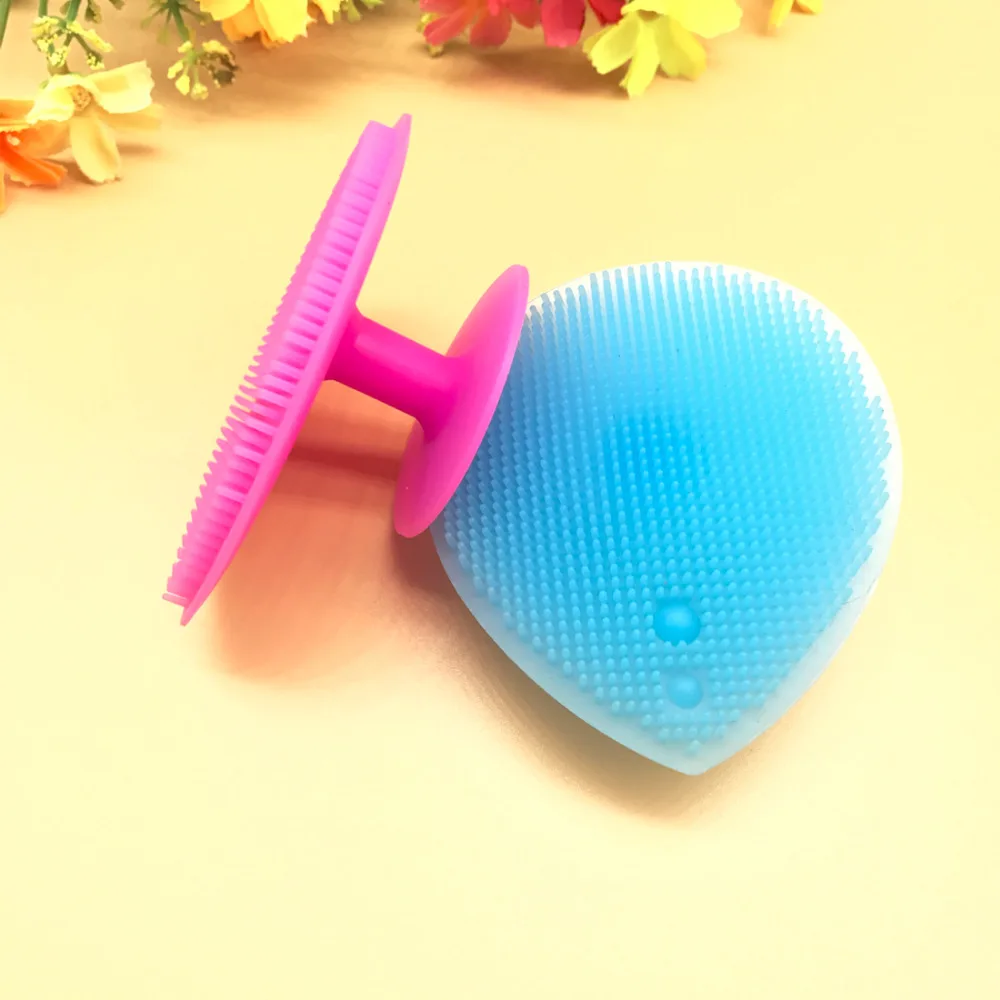 

New Arrival 1 PC Silicone Heart Shaped Face Washing Brush Facial Cleaning Pad Exfoliating SPA Skin Scrub Random Color
