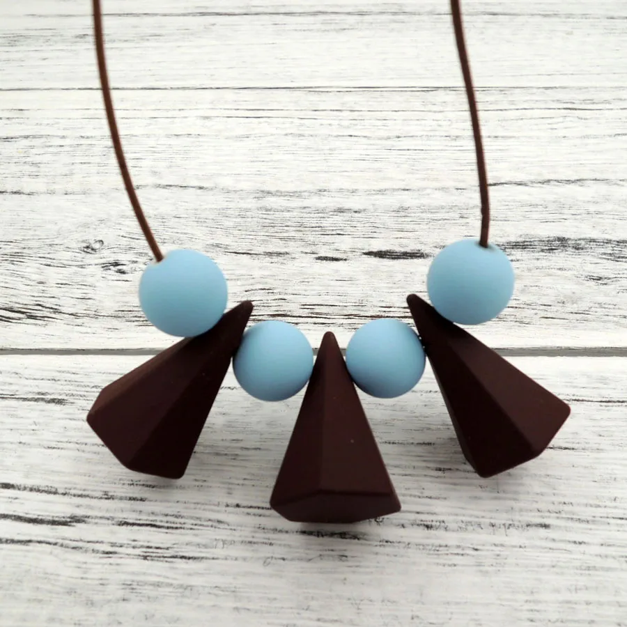 Забавная ручная работа Геометрическая коническая бусина ожерелье из дерева