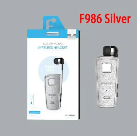 Silver with box Fineblue беспроводные наушники F986 Мини Выдвижная bluetooth-гарнитура в ухо громкой связи с Micr вибрацией F910 F920 F930 F960 F980 - Цвет: Silver with box
