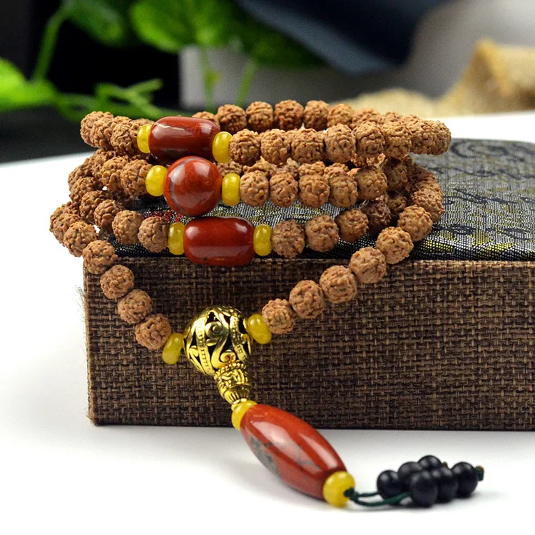 Тибетские 108 Kingkong семена Бодхи для медитации и молитвы Mala Nepal Rudraksha Bodhi браслет с
