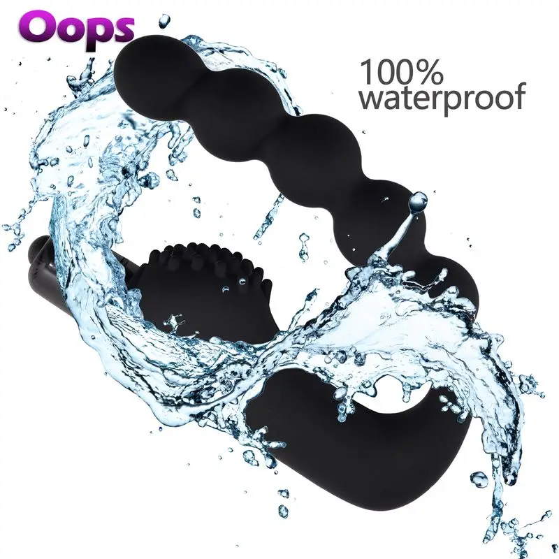 Силиконовые Анальная пробка вибратор бусины анальный массаж простаты гей