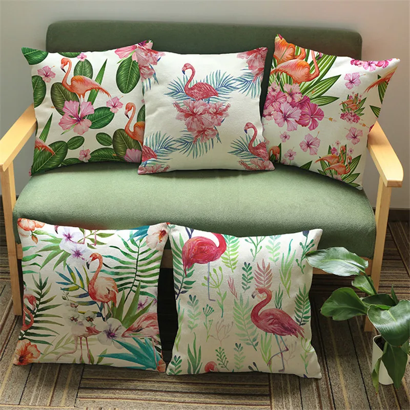 

Decorative Pillows Flamingos Cushion Cover 45x45cm Pillow Cover Home Sofa Decor Velvet Pillow Case Printed Housse De Coussin