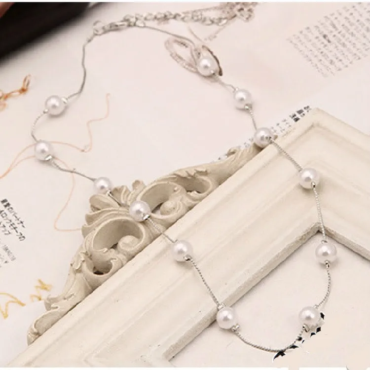 

Imitation Pearl Necklaces & Pendants Wild Ladies Retro Necklace Rose Gold Bijoux Femme Gift For Friends