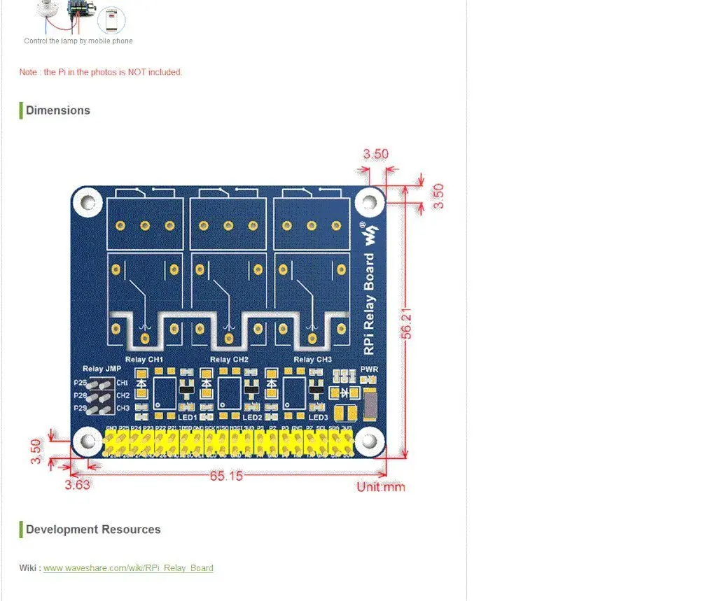 Waveshare Raspberry Pi плата реле мощности Плата расширения модуль дистанционного