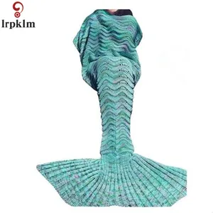 Рождественские подарки, одеяло с хвостом русалки, пляжное одеяло, вязанные забавные спальные мешки для детей и взрослых, новинка 2018, LZ914