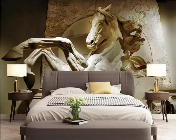 

Пользовательские 3D фото обои тисненые лошади фото Настенная роспись Гостиная Спальня украшение домашний фон настенная живопись