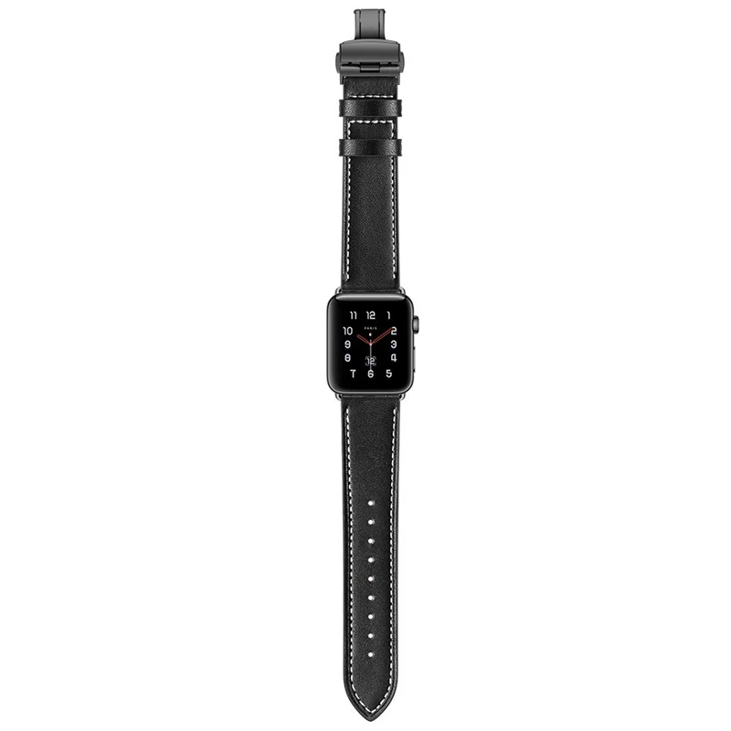Ремешок из натуральной кожи для Apple Watch 4 Band 40 мм 44 сменный Браслет iWatch 1/2/3 38 42