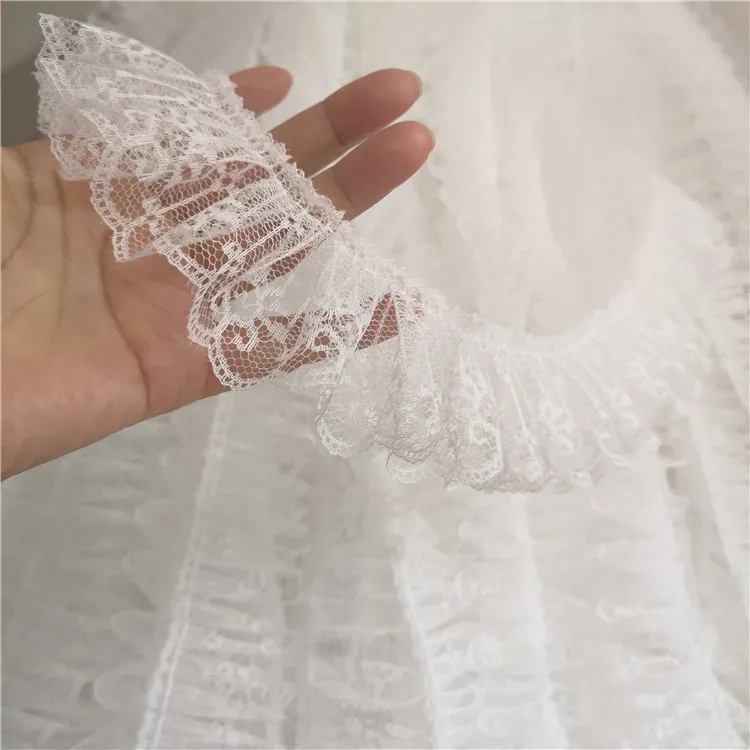 5 см в ширину, белый, черный тюль, 3D шнур, кружевное платье, гипюр, плиссированная шифоновая ткань, отделка, вышивка, лента для шитье украшений