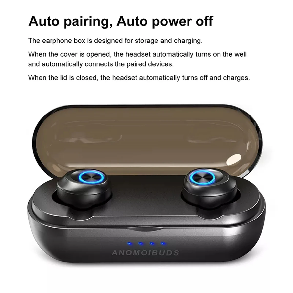 Наушники Anomoibuds TWS Bluetooth BT5.0 Автоматическое Сопряжение глубокий бас hi-fi звук музыка вызов наушники с магнитной зарядной капсулой