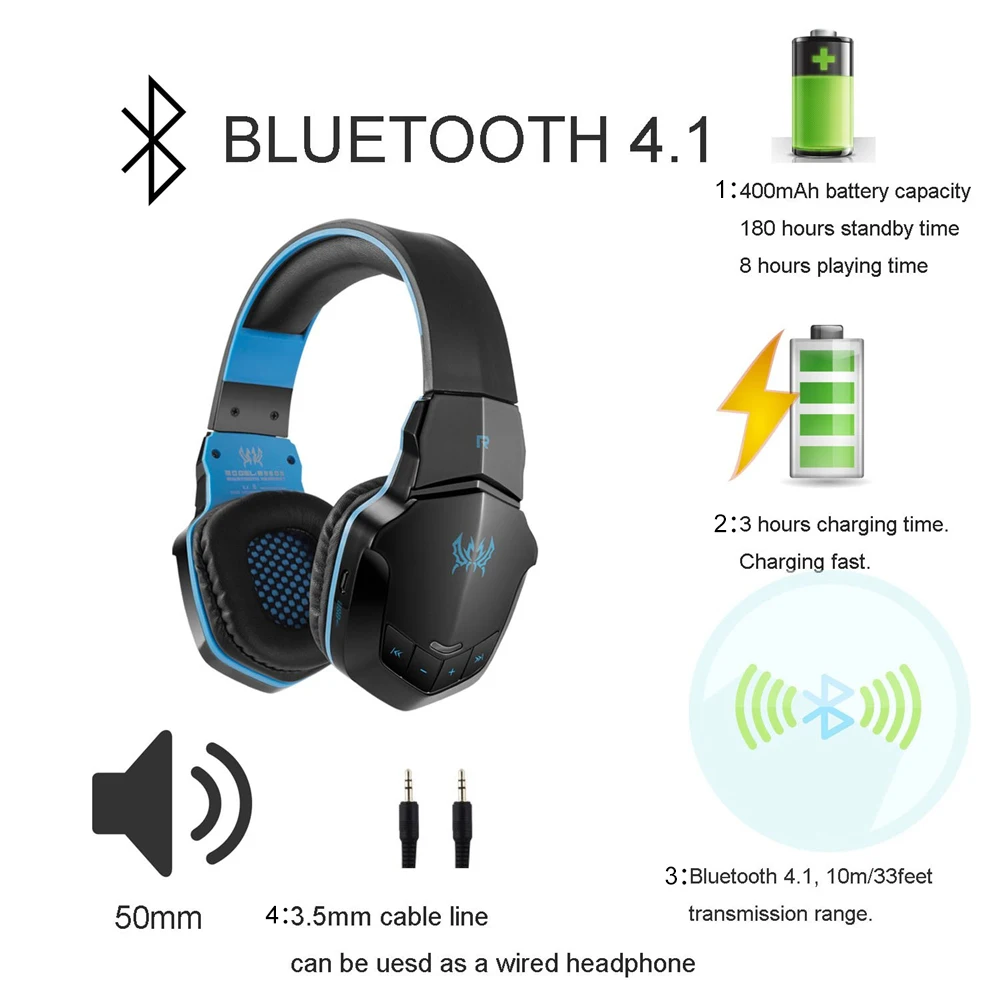 KOTION EACH B3505 Беспроводные Bluetooth Игровые наушники для телефона басовая
