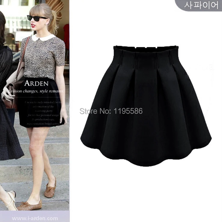 Женская Модная Секси Мини Юбка с Высокой Талией Плиссированная Короткая Лето 2015