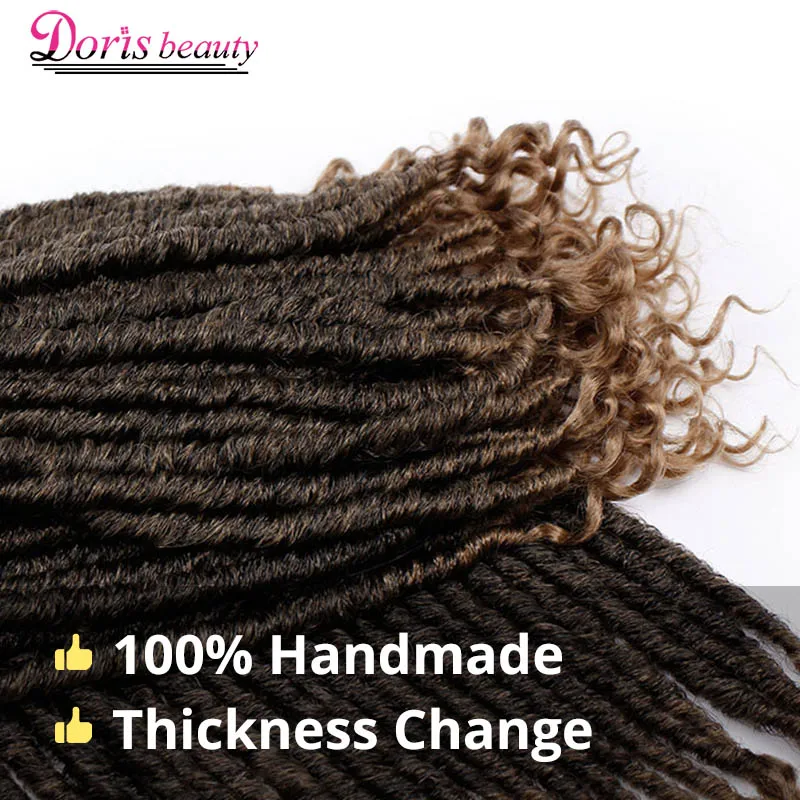 Doris beauty 16& 20 дюймов богиня искусственные локоны в стиле Crochet волосы мягкий конец натуральные синтетические косички коричневый расширение для женщин замки