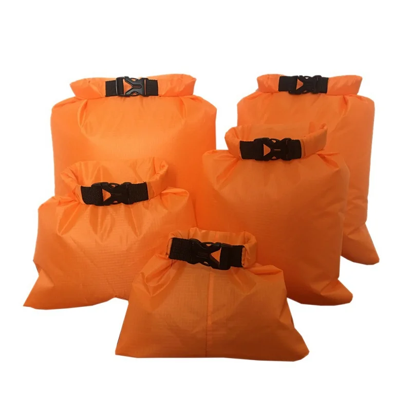 New 5pcs/Set Outdoor Swimming Waterproof Bag Camping Rafting Storage Dry With Adjustable Strap Hook |