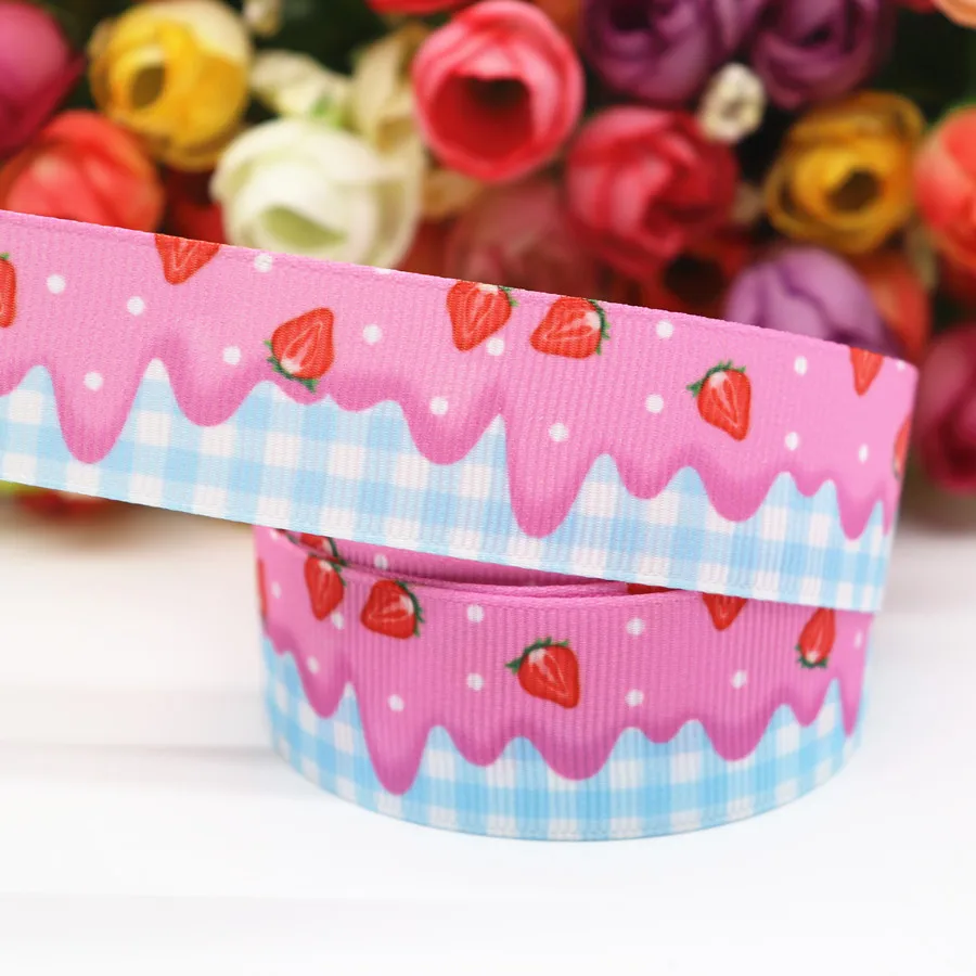 5 ярдов Grosgrain лента Торт печатная 1 &quot25 мм пробки для бутылок DIY ремесла аксессуары
