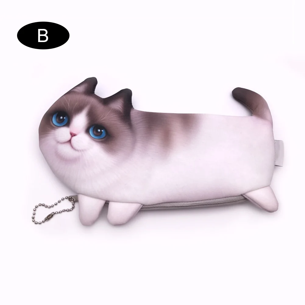 Косметичка с котом симпатичная мультяшная креативная Студенческая сумка для