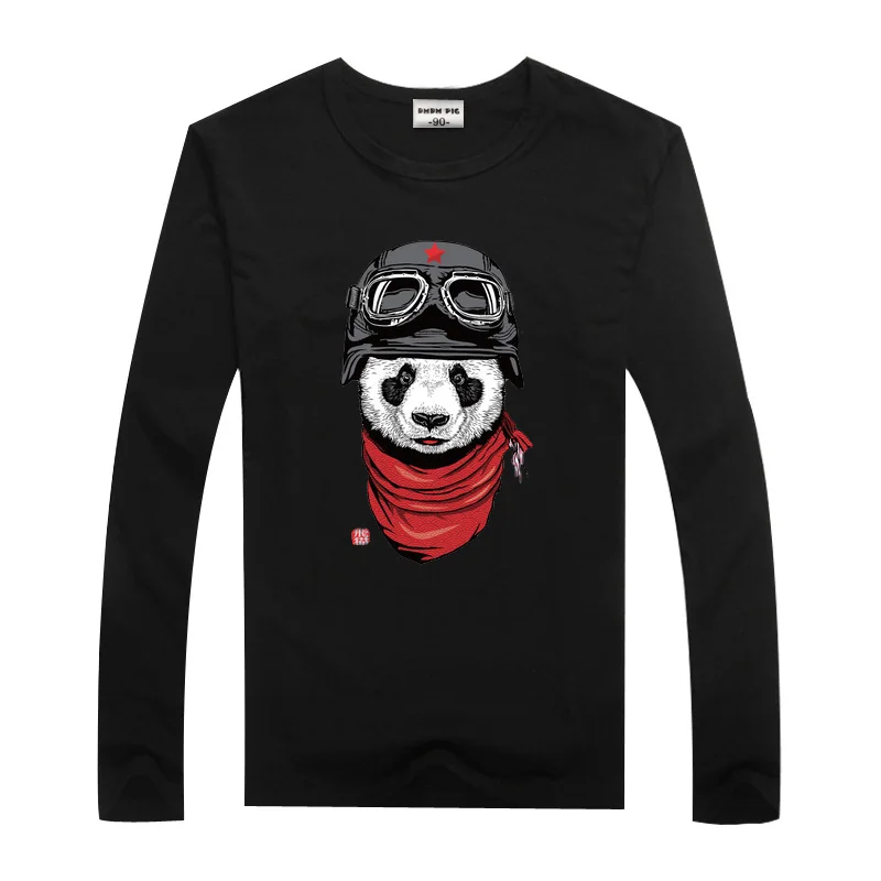 03Black DMDM Pig/хлопковая Футболка с единорогом; футболки с длинными рукавами для мальчиков и девочек; повседневные топы; футболки; сезон весна-осень; детская одежда - Цвет: 03Black