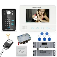 free shipping 7 rfid password video door phone intercom system doorbell camera 1000tvl electric drop bolt lock