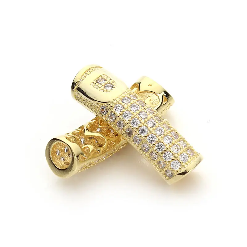 19mm Length Micro Pave Hollow Rhinestone Beads for Bracelets Bending Crystal Connector DIY Jewelry Material F3191 | Украшения и