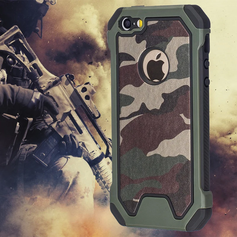 Army Military Camouflage Armor Shockproof Phone Case For iPhone 5 S 5S SE 6 6S 7 8 Plus X XS Max XR Coque Dual Layer TPU Cover |