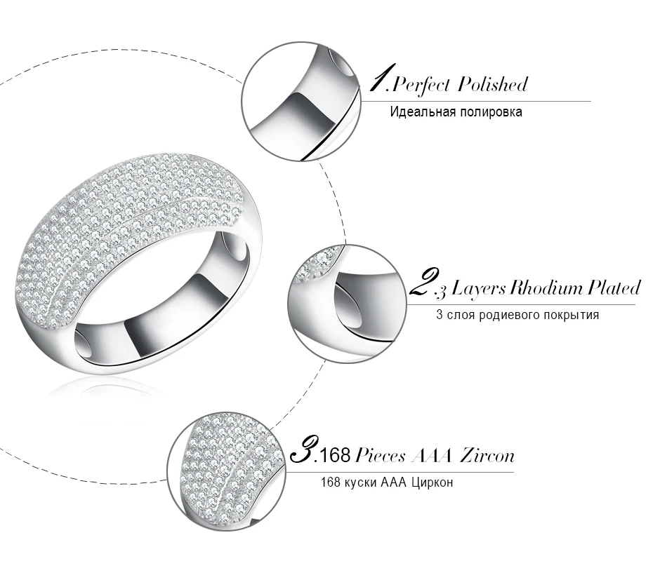 ORSA JEWELS обручальное кольцо серебряного цвета, обручальное кольцо с фианитами, покрытое 168 шт., роскошные ювелирные изделия с австрийским кристаллом AAA для женщин OR122