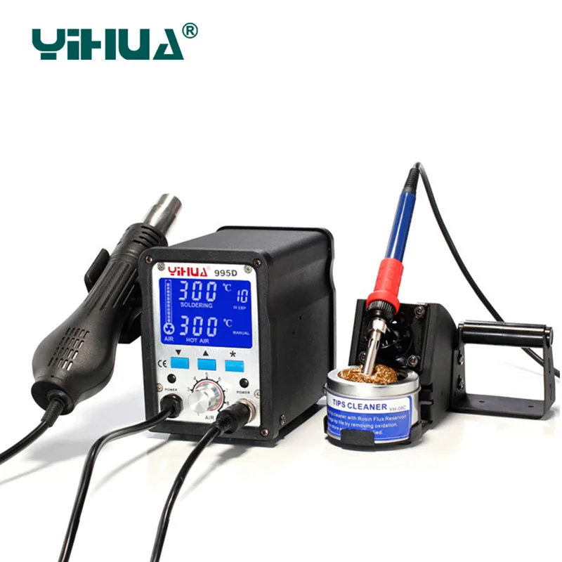 Паяльная станция YIHUA 995d 2 в 1 smd Тепловая пушка + паяльник для материнской платы