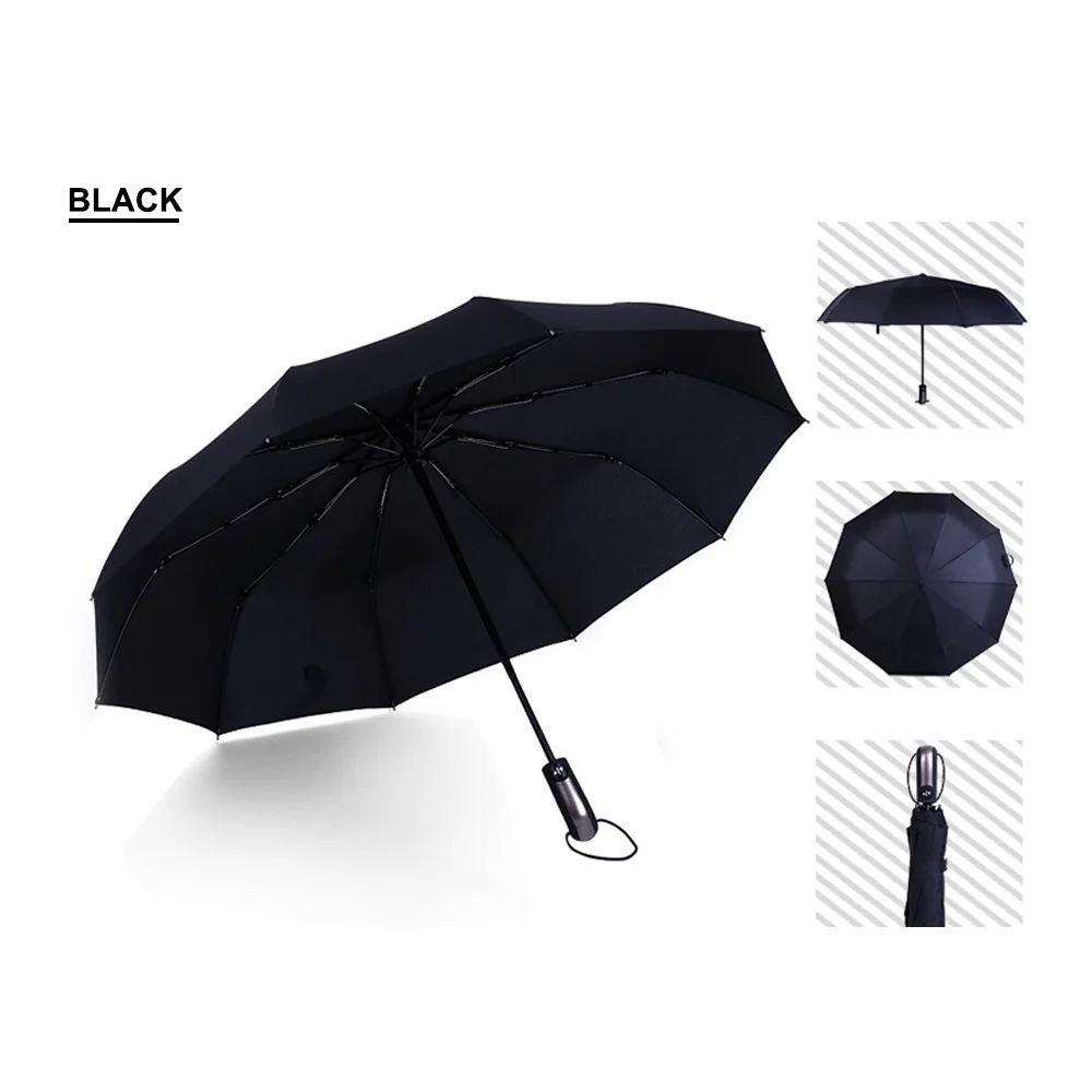 Ветронепроницаемый складной автоматический зонт от дождя для женщин авто