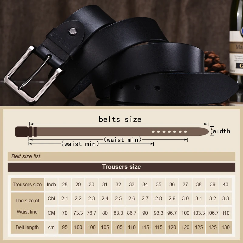 Мужской дизайнерский ремень DINISITON Модный повседневный из натуральной кожи с