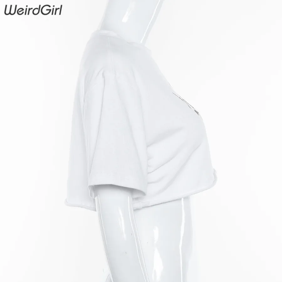 Weirdgirl, женские футболки с принтом ангела, круглый вырез, короткий рукав, Короткие топы, летние женские футболки, повседневные Модные топы из хлопка, Новинка лета