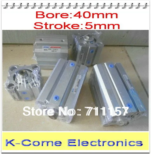 40 мм отверстие 5 Ход Пневматический Компактный цилиндр SDA 40*5 воздушный тонкого