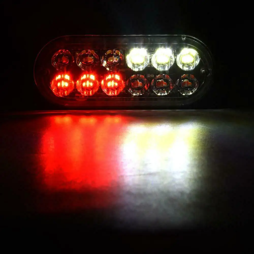 Fuleem 6 шт. белый красный 12LED Flash восстановления Строб аварийного автомобиля