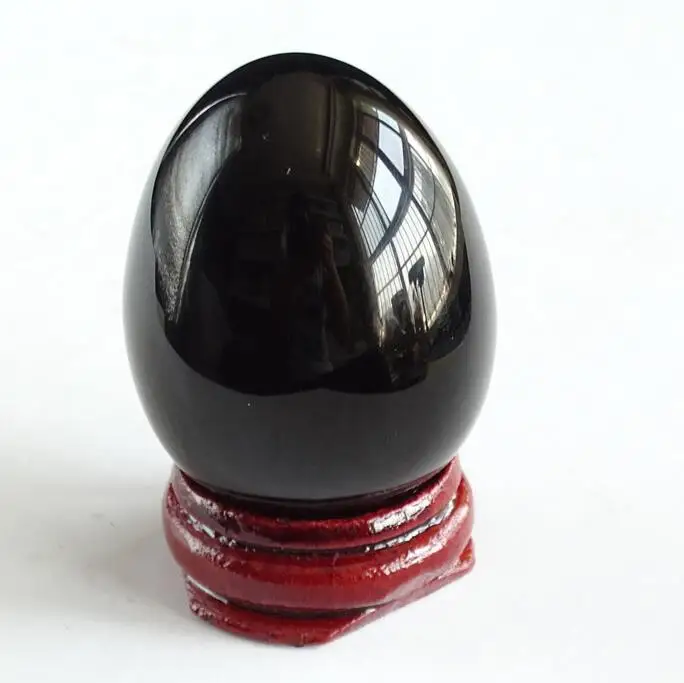

Wholesale natural Obsidian quartz egg crystal eggs with stand