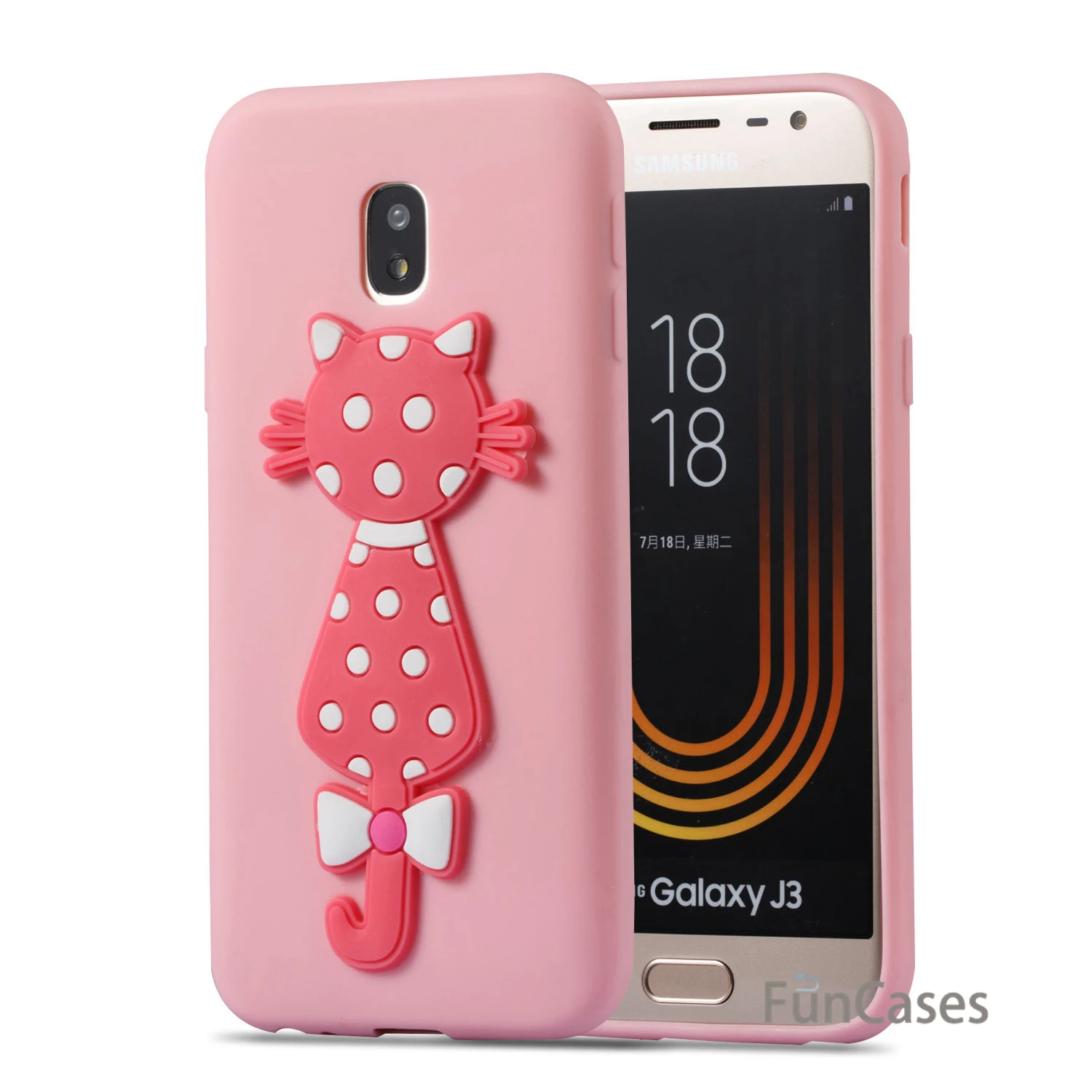 С милым рисунком кота чехол СПС принципиально samsung J330 Европейская версия мягкая