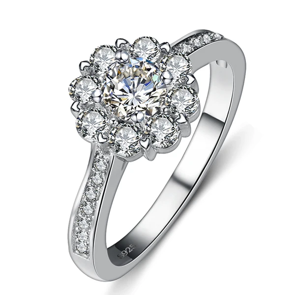 

New arrival Super shiny CZ zircon Valentines Gift 925 sterling silver women wedding finger ring ladies rings HOT