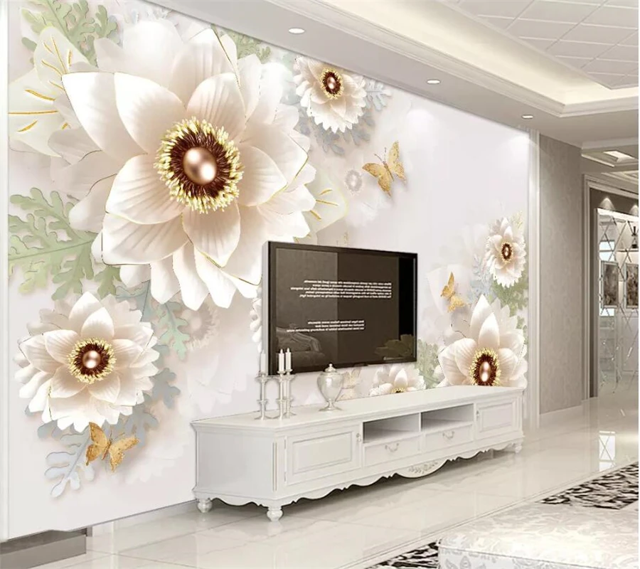Пользовательские обои beibehang 3d фотообои стерео рельефные украшения цветы
