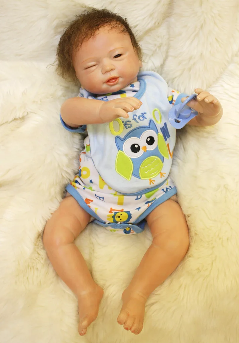 45 см 18 дюймов Bebe куклы Reborn Реалистичного Baby Doll младенцев реборн один глаз открыть закрытые для детский день рождения Рождественский подарок juguetes