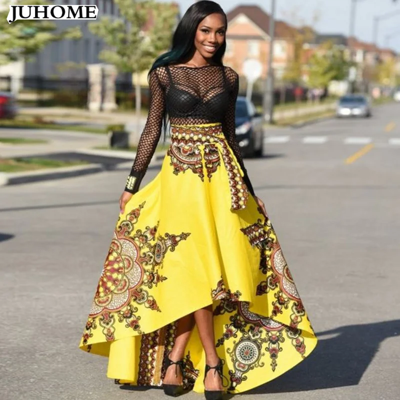 Индийский стиль, необычные сексуальные пляжные длинные юбки с высокой талией, Осень-зима, Женские винтажные юбки размера плюс, юбка макси для женщин в этническом стиле