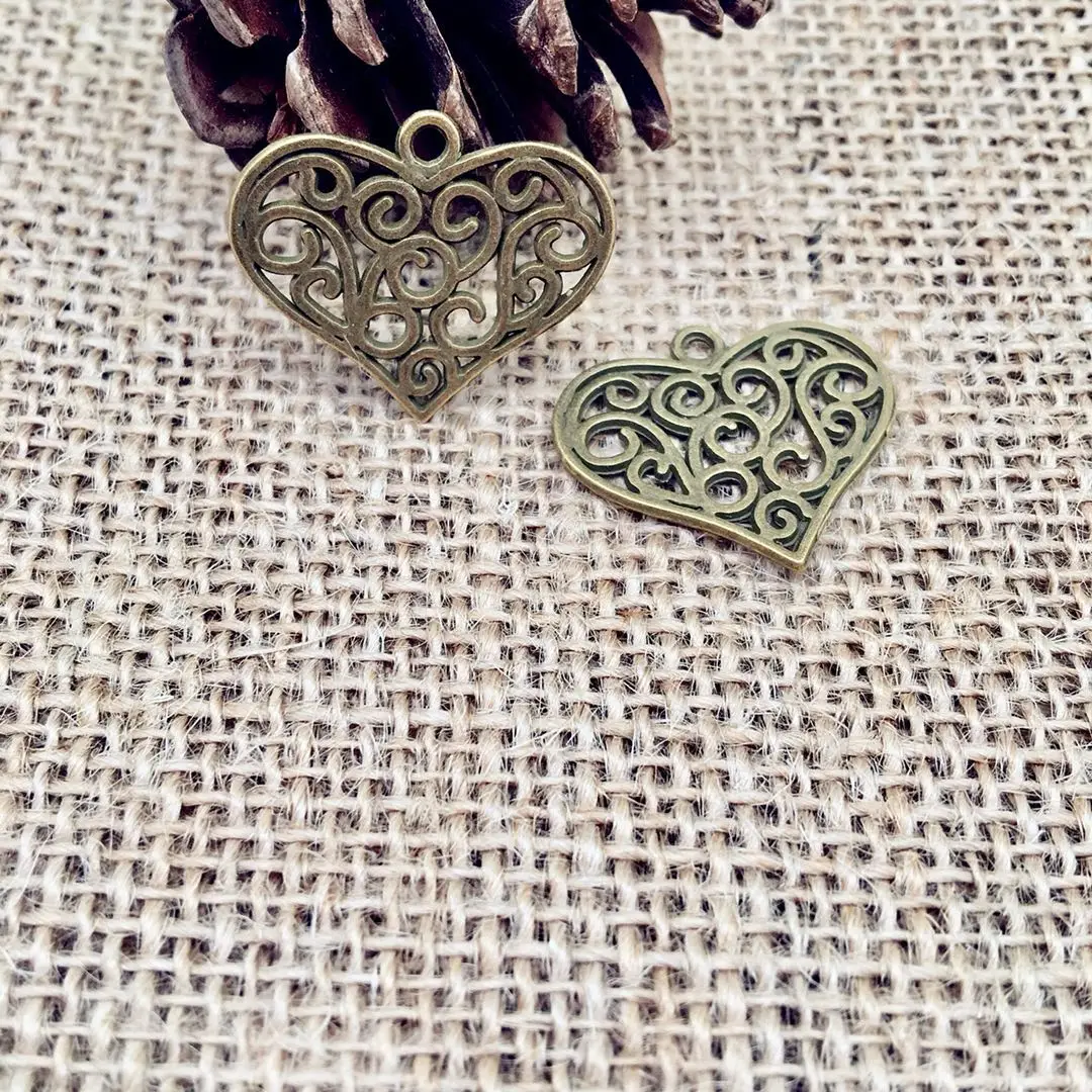 Vintage 8 pcs alloy love heart charms Pendants fit DIY necklace bracelet earring Jewelry Making | Украшения и аксессуары