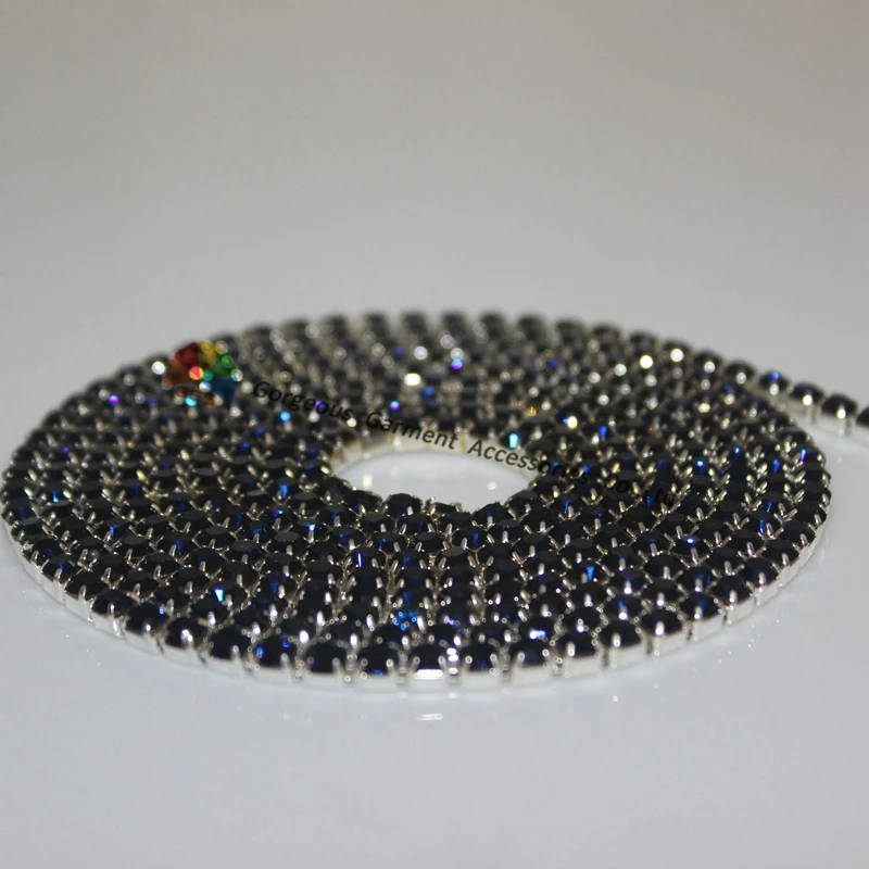 10 ярдов 4 мм темно синий Монтана закрытый Набор Кубок из горного хрусталя цепочка